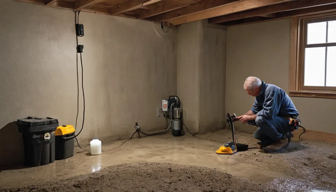 A provider inspecting a basement foundation wall for termite damage in a Brooklyn Park home